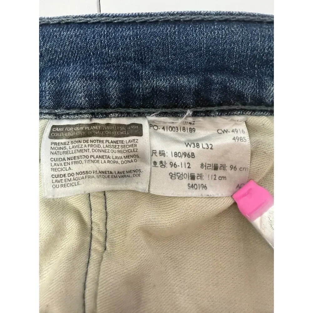 Levi's 514 Men's Jeans W38 L 32 Straight Leg Blue Denim Medium Wash Classic Fit